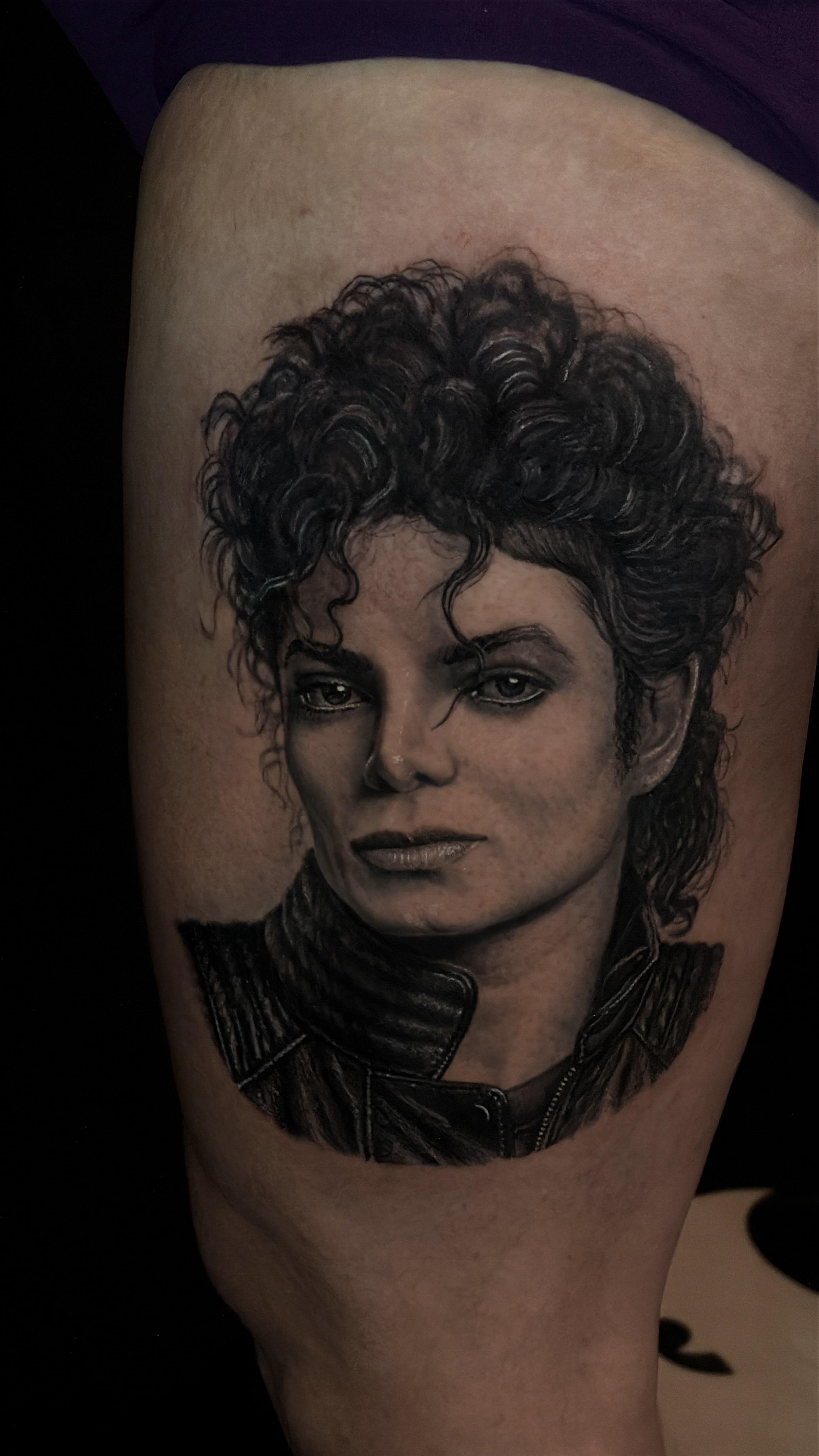 Black & Grey Realism Portrait Tattoo